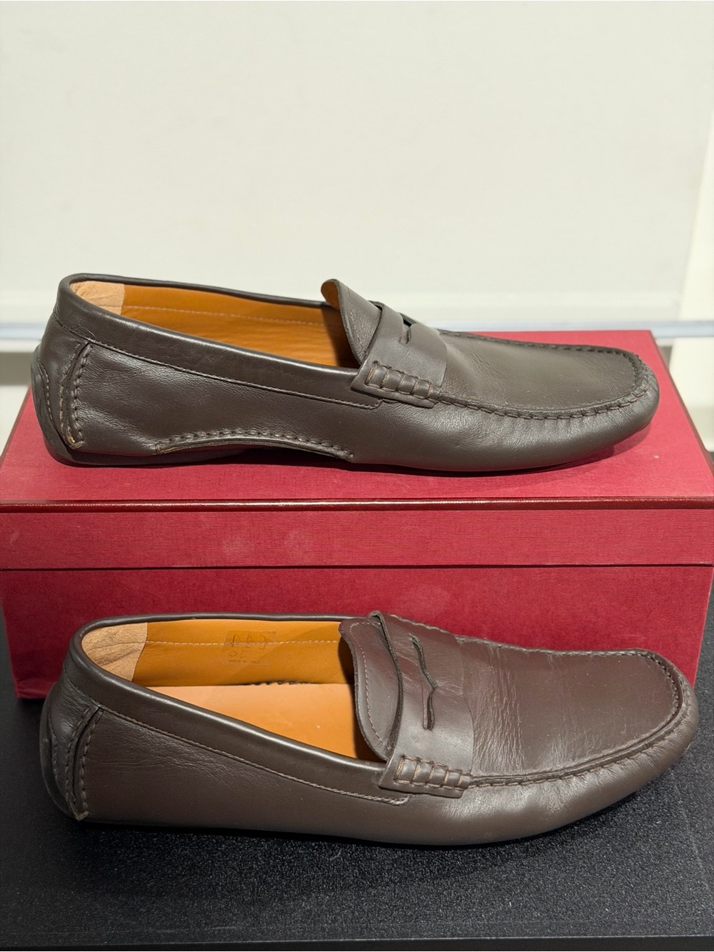 Bally Men's Leather Penny Loafers in Dark Brown - Picture 6 of 11